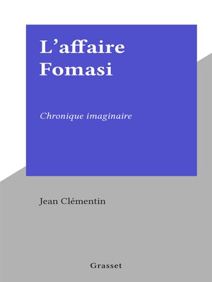 cover image of L'affaire Fomasi